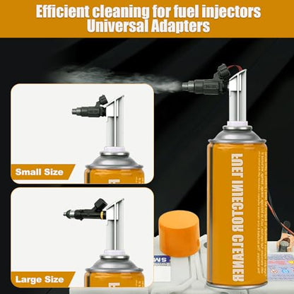 JUTA VT200 Fuel Injector Tester Cleaner Tool Fuel System Cleaner with 2 Size Cleaning Adapters for Gasoline Engines