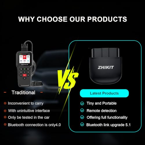 OBD2 Scanner Bluetooth for iPhone/Android-Auto Diagnostic Tool | 1.Compatible with iOS and Android 2.No software subscription fees 3.Supports OBD2-compliant vehicles (1996 and newer)