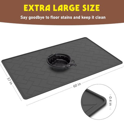 Oil Spill Mat for Garage, 60" x 37" Heavy Duty TPE Oil Change Mat with Raised Edge, Reusable Oil Drain Pan, Waterproof, Oil-Proof, Non-Slip Under Car Mat,Protect Garage Surface from Spill & Stain | Oil Spill Mat