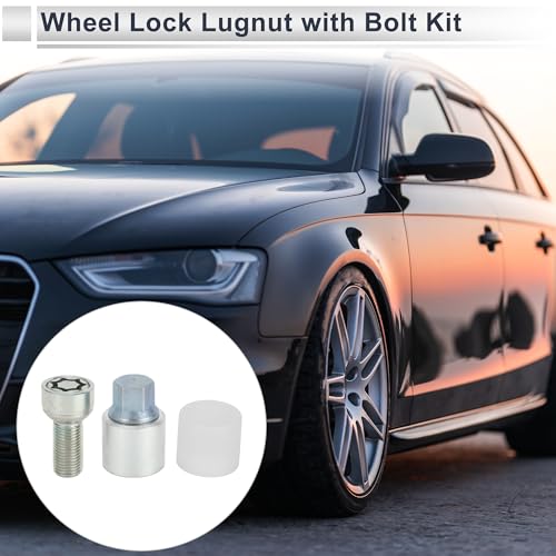 Vehicle Wheel Lock Lugnut with Bolt Kit for Audi A4L A5 A6L Q2L Q3 Q5 Q7 A8 Type x Anti-Theft Screw Nut Removal Key Socket 1 Set