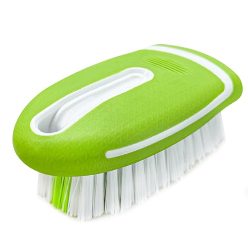 Carpet and Upholstery Cleaning Brush, Stiff Bristle Detailing Scrubber for Car Interior & Home, Portable Ergonomic Scrub Brushes for Floor Mat Carpet Leather Seat Couch (Green) - color: Green