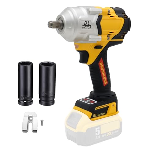 FSYO BL1000 1/2 Cordless Impact Wrench 1000Nm Brushless Motor | Compatible with DeWalt 20V series batteries, four torque levels, LED lights, and automatic stop during reverse rotation. - size: 1/2 1000Nm