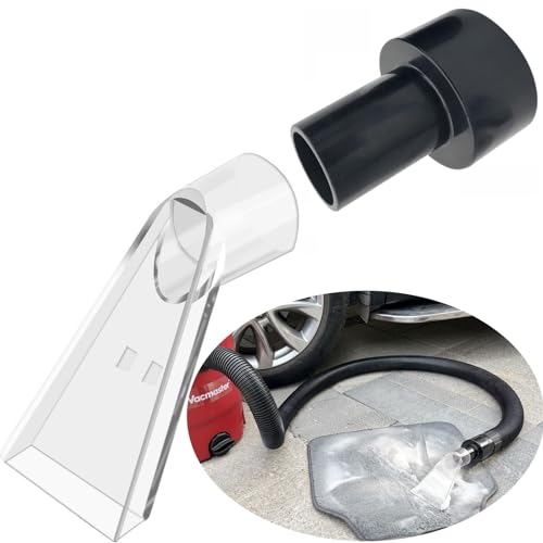 Happy Tree See-Through Extracting Accessory with 2-1/2" Reducer for Upholstery & Carpet Cleaning & Auto Detailing, Shop Vac Extractor Attachment for 10-20 Gallon Wet/Dry Vacuum Cleaners - size: Small with 2-1/2" Adapter
