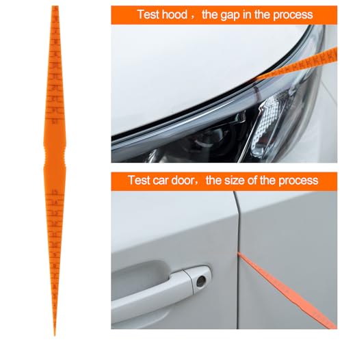 PAGOW Plastic Car Door Panel Gap Alignment Gauge Measuring Tool, Taper Feeler for Auto Car Vehicle - Orange Red