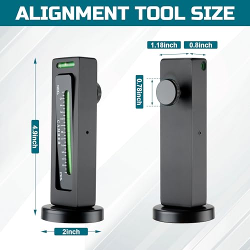 Amiss Universal Magnetic Gauge Tool, Adjustable Camber Caster Gauge, Strong Magnetic Base Aluminum Alloy Wheel Alignment Tool for Automotive Vehicle Truck RV Tire Repair, Car Accessories (Black) - color: Black-1pc