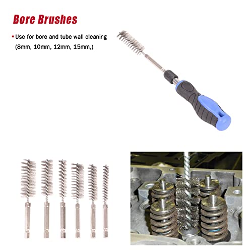 Professional Diesel Injector Seat Brush Master Cleaning Kit, Cylinder Heads Stainless Steel