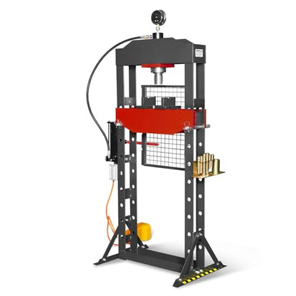 MechMaxx 20 Ton H-Frame Air/Hydraulic Shop Press with Press Pin Kit, Fully Welded Steel Frame, Safety Guard, Foot Pedal Control, HSP20