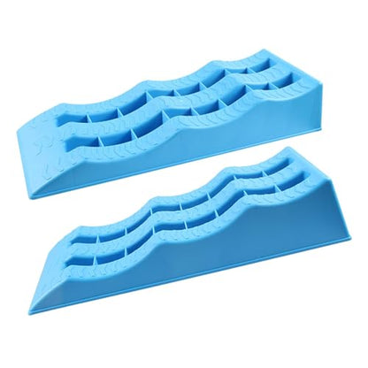 2 Pieces Car Wheel Chocks Automotive Leveling Ramps Stabilizer Blocks Trailer Leveler RV Truck Universal Strong PP Enhanced Friction