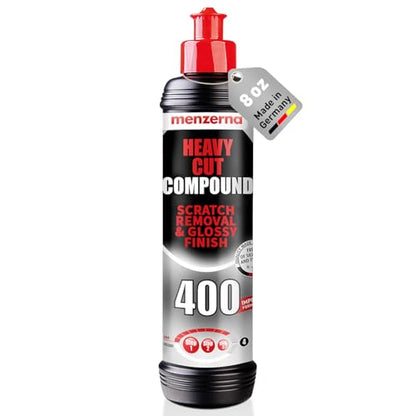menzerna Heavy Cut Compound 400" Car Polish I Heavy Cut, Medium Cut & Finish I Buffing & Polishing Compound for Scratch Repair I for Scratches, Swirls & Holograms I High Abrasion, Silicone Free I 8oz - style: 8oz.