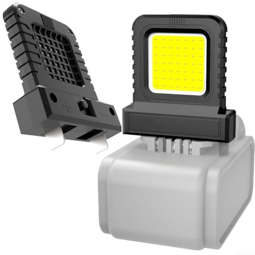 2PCS LED Inspection Lantern 14W Portable Work Light for Compatible for 20V 21V Power Tool Batteries Adjustable Socket Compact Flood Lamp for Camping and Jobsite(Black+red)