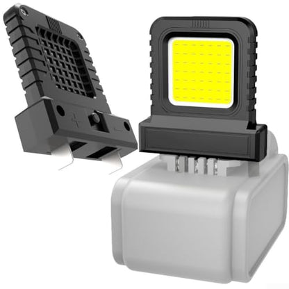 2PCS LED Inspection Lantern 14W Portable Work Light for Compatible for 20V 21V Power Tool Batteries Adjustable Socket Compact Flood Lamp for Camping and Jobsite(Black+red)