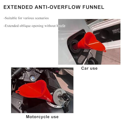 Oil Funnel, Plastic Long Neck Multi-Purpose Spill Saver Funnel, Engine Oil Funnels for Filling Oils Gas Water Diesel Fuel Lubricants for Car Motorcycle ATV Boat (Red-1PCS) - color: Red-1PCS