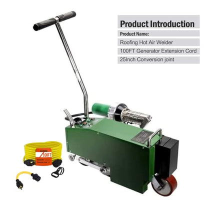 Hot Air Plastic Welder Welder Machine, Welding Roofing TPO PVC membrane with Hot Air Welding Gun Roof Waterproofing - color: Welder With 100ft Extension Cable