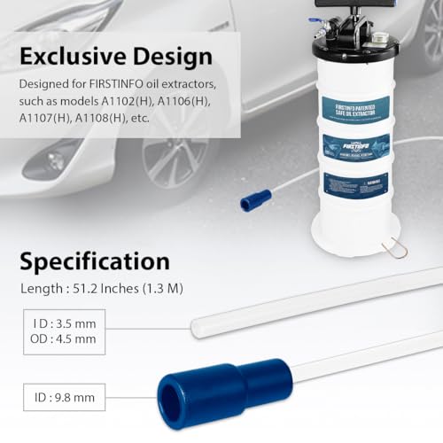 FIRSTINFO A1104A Dia. 3.5 x 4.5 mm Nylon Oil Tube(51 Inch(1.3M) - size: 3.5 x 4.5 mm