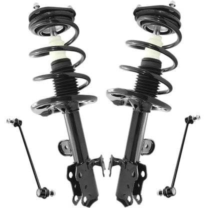 Detroit Axle - 4pc Front Struts Suspension Kit for Toyota 2013-2018 RAV4, 2 Struts with Coil Spring 2 Sway Bar End Links 2014 2015 2016 2017 Replacement - size: 4QS54051/ sway kit