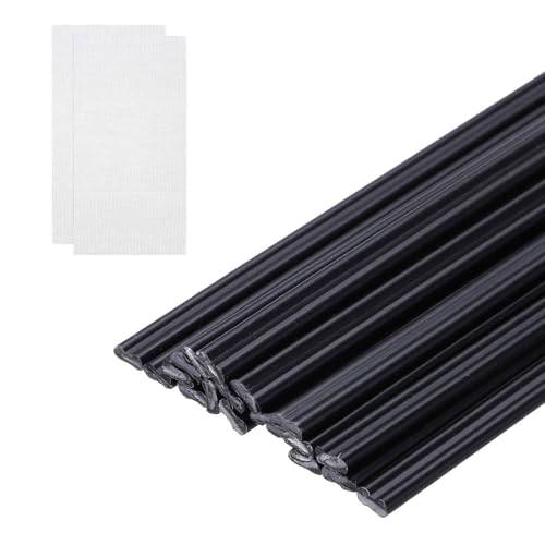 MECCANIXITY 20pcs Plastic Welding Rods, 8 Inch PP Welding Repair Strips Welder Rods with Reinforcing Mesh for Car Bumpers, Kayak Repair, Plastic Welder, Black - color: Black, size: 20cm