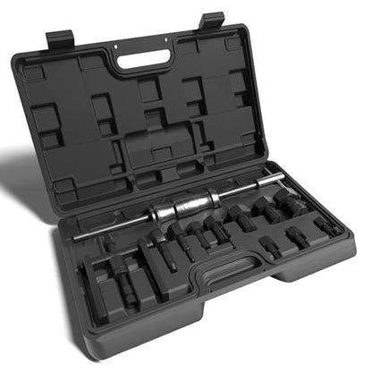 Blind Hole Bearing Puller Set 8-32mm with Slide Hammer - Motorcycle Bearing Removal Tool Kit with Expandable Collets for Wheel, Sprocket & Swingarm Bearing Puller - 12PC Mechanic Tool Set - size: 12pcs