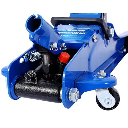 2.5 Ton Low Profile, Heavy-Duty Steel Racing Floor Jack with Single Piston Lift Pump, Lifting Range 3.5"-14.50" - color: Blue, size: 2.5T Dual Pump 3.5"-14.50"