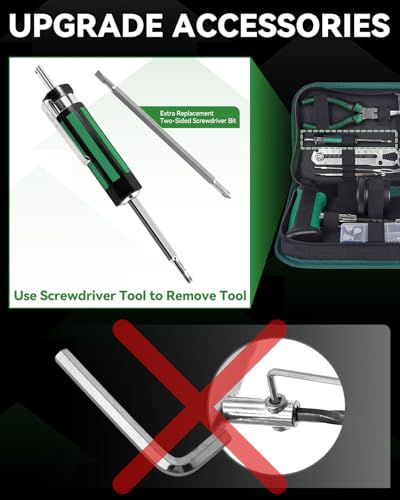 Tire Repair Kit with Effortless Insertion & Removal – 50pcs Complete Professional Heavy Duty Tire Plug Kit,Puncture Repair for Car, Motorcycle, Tractor, ATV, SUV, Truck (Portable Case Included)