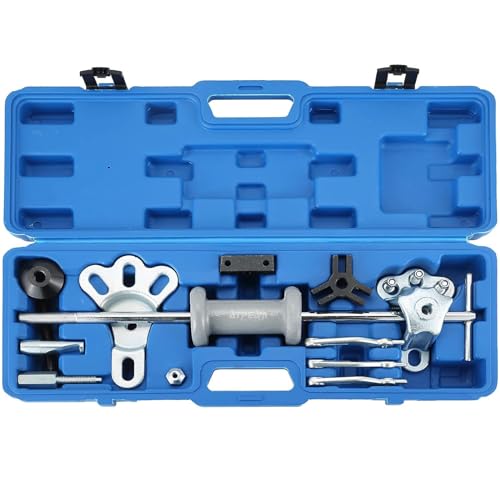 ATPEAM 9-Way Slide Hammer Puller Set | Wrench Adapter Axle Bearing Hub Auto Set, Axle Front Rear Wheel Bearing Dent Hub Gear Puller Remover Set - size: 19pcs Slide Hammer