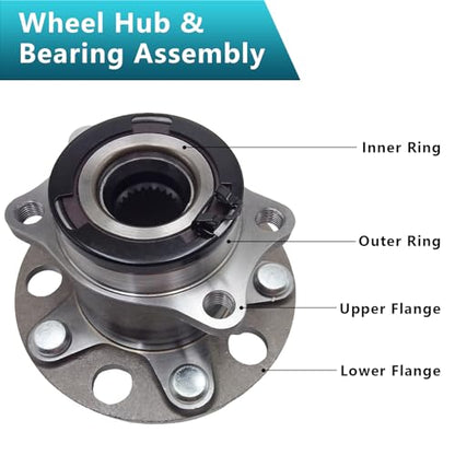 512333 Rear Wheel Bearing Hub Assembly for Jeep Compass, Patriot 2007-2017, Dodge Caliber 2007-2008 (2PCS) - size: 512333