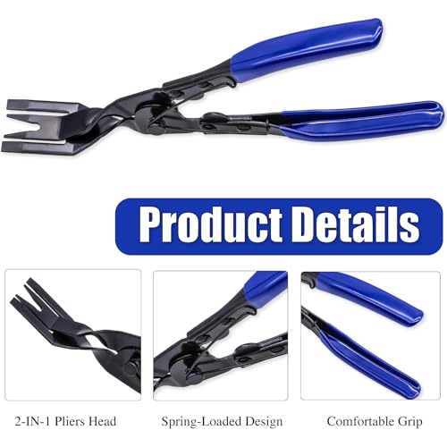 1PCS Car Clip Pliers Tool, Panel Clip Pliers Set Fastener Remover, Auto Retainer Clip Trim Rivet Removal Tool, Auto Door Car Upholstery Trim Clip Removal Tool, Blue - color: Blue