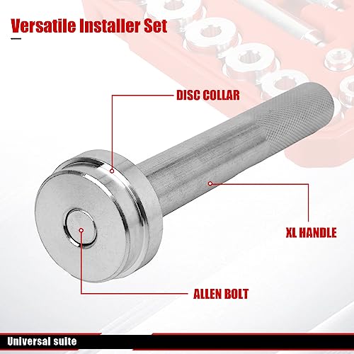 WUODAO17pcs Universal Aluminum Bearing Race and Seal Install Driver Set with Bushing Drivers Remover Tool Motorbikes Wheel Axle Bushing Installation Kit
