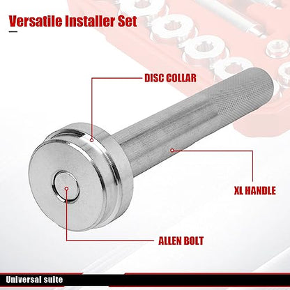 WUODAO17pcs Universal Aluminum Bearing Race and Seal Install Driver Set with Bushing Drivers Remover Tool Motorbikes Wheel Axle Bushing Installation Kit
