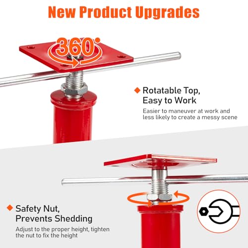 4 Pack House Jacks for Leveling Crawlspace, 11" - 16" Height Range, 11023 lbs Max Load Capacity, House Floor Jacks Post Pole for Leveling - size: 11" - 16" (4 Pack)