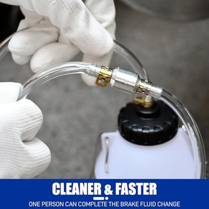 1L Brake Bleeder Bottle One Way Check Valve, Brake Fluid Bleeder Kit | 24 inch Tube and Rubber Connector, Collect Waste Brake Fluid - color: 1 L Reservoir Bottle with One Way Check Valve