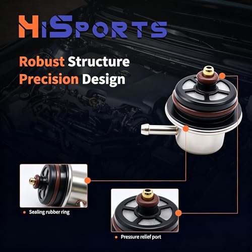 HiSport Fuel Injection Pressure Regulator Compatible with Chevrolet Express 1500 Silverado 2500 HD for GMC for Buick for Cadillac, 4.2bar Replaces PR4060 - size: HSFPR4060
