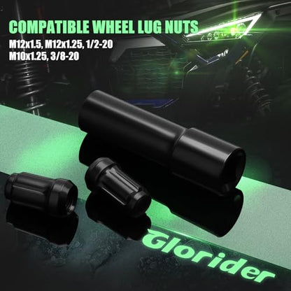 Small 6 Point Spline Lug Nut Socket, 1/2-Inch Drive Impact Square Tool – Easily Remove M12x1.5, M12x1.25, 1/2-20, M10x1.25, 3/8-20 Lug Bolts/Nuts | 1 Pc (Black) - size: 6 Spline Socket