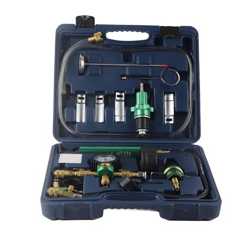 Coolant System Vacuum Refill Kit, Radiator Pressure Leak Tester with Antifreeze Filler Tool for Most Vehicles, 15-Piece Automotive Cooling System Test and Fill Set
