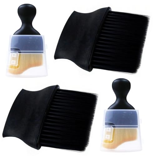 4 Pcs Auto Interior Dust Brush Set Soft Bristles Detailing Brush Dusting Tool Car Interior Cleaning Soft Brushes Duster for Automotive Dashboard, Air Conditioner Vents, Keyboard Dust Removal(Black) - color: Black