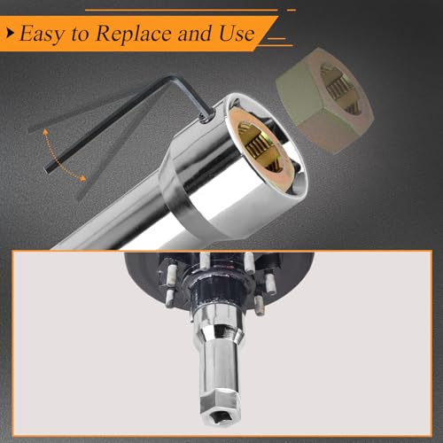 16-Piece Axle Spindle Rethreading Kit - Axle Thread Repair Kit with 10 Dies 1-1/16" Extension Bar, Axle Spindle Thread Chaser Set with Case, Essential Tool for Mechanics