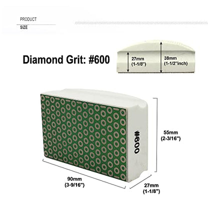 SHDIATOOL Diamond Hand Polishing Pads Foam Back for Granite Marble Stone Ceramic Grit 600 Pack of 2 - style: Grits 600