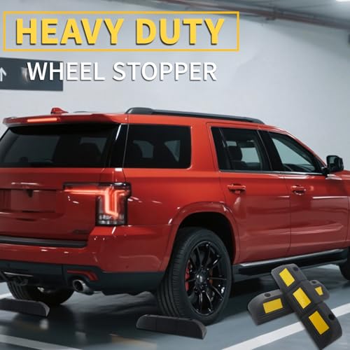 Parking Stopper for Garage Floor, Heavy Duty Rubber Car Wheel Curb Stoppers Bumpers Block for Your Vehicle, Parking Aid Gadgets Tire Stops for Home Garage Wall, Parking Lot & Driveway 1 Pack - size: 3.5''Height1Pack