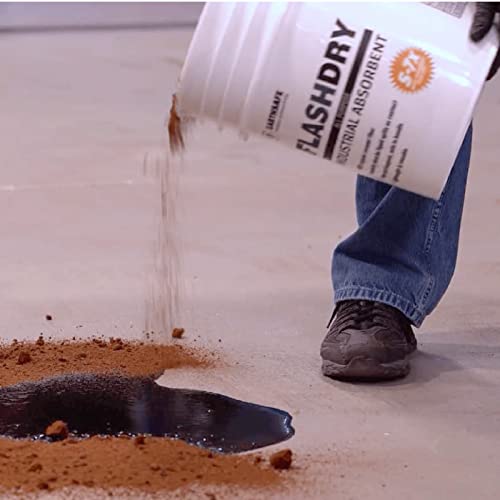 FlashDry 5 Liter Bucket of Super Spill Absorbent, 100% Organic Environmentally Friendly - for Oil, Paint, Grease and More in Garages, Kitchens, Janitor Kits, Safer and More Effective Than Clay Litter - size: 1 Bucket (5L)