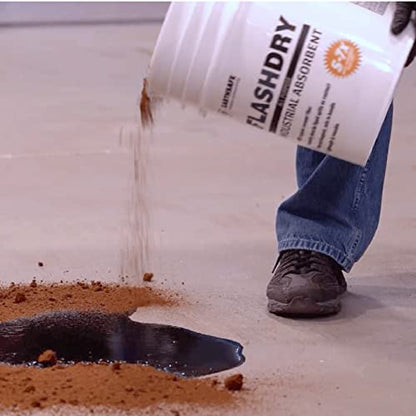 FlashDry 5 Liter Bucket of Super Spill Absorbent, 100% Organic Environmentally Friendly - for Oil, Paint, Grease and More in Garages, Kitchens, Janitor Kits, Safer and More Effective Than Clay Litter - size: 1 Bucket (5L)