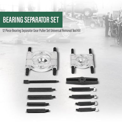 GRAND ORANGE 5-Ton Bearing Separator Set Flywheel Gear Puller Kit | 12PCS Heavy Duty 45# Steel with Storage Case