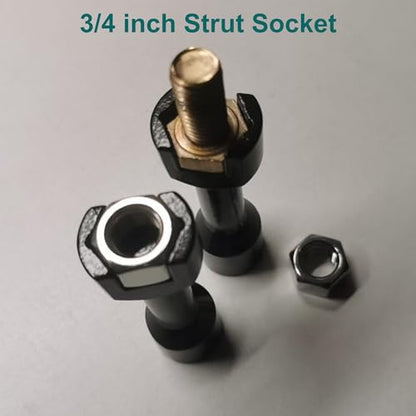 3/4"(19mm) Strut Socket With 1/2" Drive for 1-5/8" Wide Strut Channels-Heat Treated Alloy Steel Forging Suspension Strut Socket Tool(Black) - color: Black