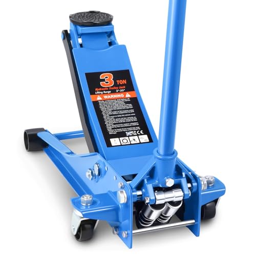 PM PERFORMOTOR Low Profile Hydraulic Trolley Service/Floor Jack, 3 Ton (6000 lbs) Capacity, Lifting Range 3"-20",Blue,PM-TOL-FJ30-BL - color: Blue, size: 3 Ton