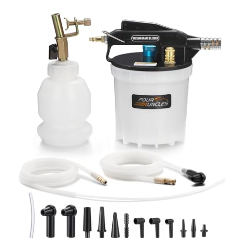 FOUR UNCLES Brake Bleeder Vacuum Pump Kit - Pneumatic Brake Fluid Extractor with 1L Refilling Bottle for Brake Fluid Bleeding, One-Person Operation - size: 2L Standard Version