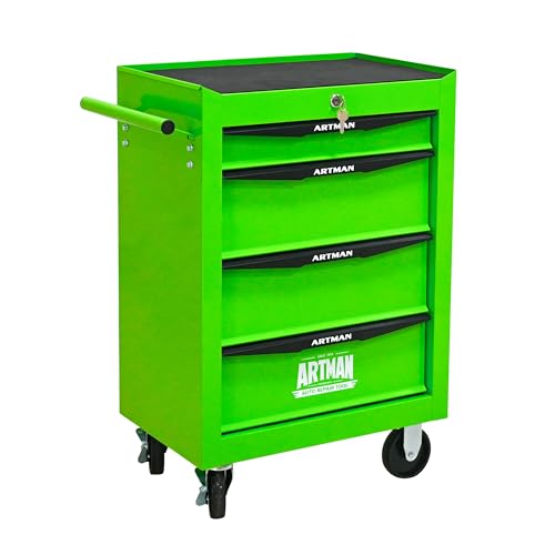 4 Drawer Rolling Tool Chest on Wheels,Multifunctional Mobile Metal Tool Cart,Drawers Rolling Trolley Organizer Tool Storage Box for Repair Shop,Warehouse,Garage,Workshop(4 Drawers-30.5"H-Green) - color: Green, size: 4 Drawers 20.9"Wx13"Dx30.5"H