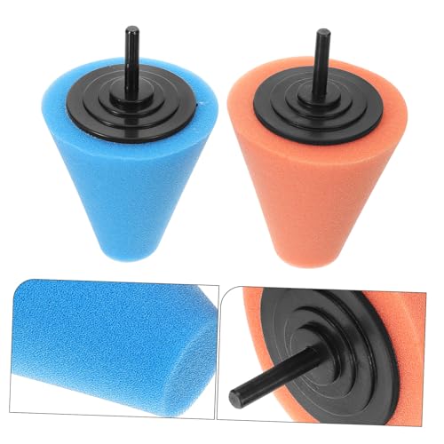 DECHOUS 2pcs Wheel Polisher Pad Drill Attachment for Car Detailing Polishing Sponge for Buffing and Waxing Cone-Shaped Polishing Wheel for Vehicle Care