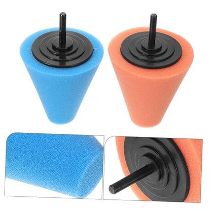 DECHOUS 2pcs Wheel Polisher Pad Drill Attachment for Car Detailing Polishing Sponge for Buffing and Waxing Cone-Shaped Polishing Wheel for Vehicle Care