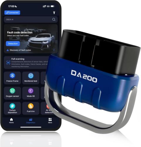 Bluetooth OBD2 Scanner Diagnostic Tool with AI Repair Guides, Wireless OBDII Scan Tool w/Battery Test & Live Data Readiness, Check Engine Light Car Code Reader for iOS & Android w/Free APP
