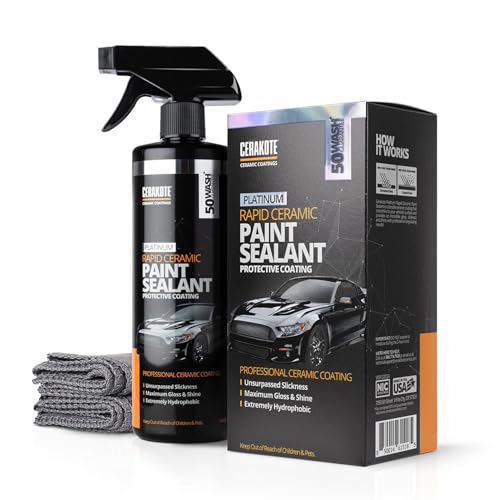 CERAKOTE® Rapid Ceramic Paint Sealant Spray - Ceramic Coating for Cars | 14oz - Ceramic paint sealant, 50+ wash rating. Hydrophobic, high-gloss spray-on protection for car paint.
