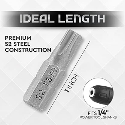 Torx Plus 5-Point Tamper-Proof Security Bits - 12Pc Torx Star 5 Point, Security Tamper Proof, Driver Bit Set TS7,8,9,10,15,20,25,27,30,40,45,50 Multifunction Damage/Shear Resistant Torque Kit - style: Torx Plus (5-Point)