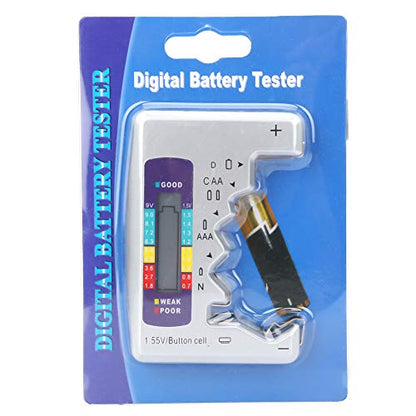 AUNMAS Digital Battery Tester with LCD Display, Universal Battery Capacity Analyzer and Checker for AA/AAA/C/D/9V 1.5V Batteries